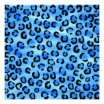 Blue Leopard Print Pattern. Invites