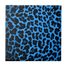 Blue Leopard Print Tiles