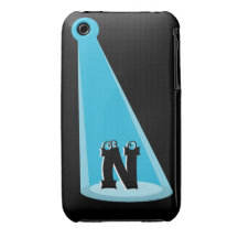 Blue Light Beam Monogram iPhone 3 Cases