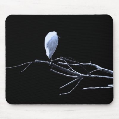 blue light heron mouse pads by dawnmcininch