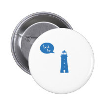 Blue Lighthouse Button Badge