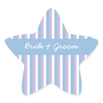 Blue Lilac White Stripes blue Wedding Star