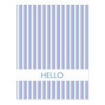 Blue Lilac White Stripes lilac Post Card
