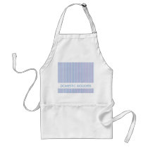 Blue Lilac White Stripes white Goddess Apron