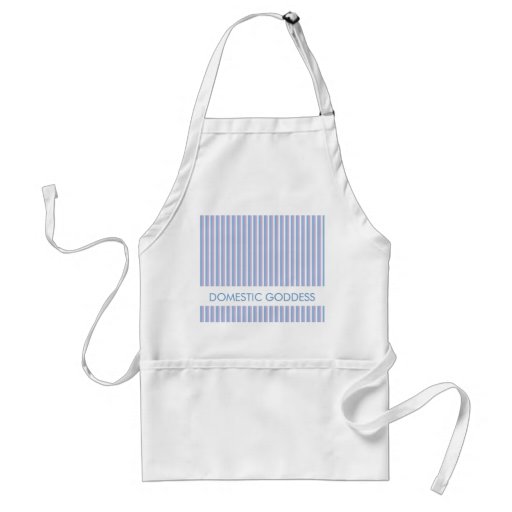Blue Lilac White Stripes white Goddess Apron