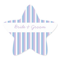 Blue Lilac White Stripes white Wedding Star