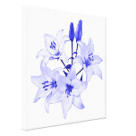 Blue Lilies Stretched Canvas Print