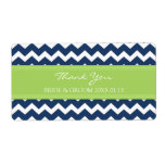 Blue Lime Chevron Wedding Labels