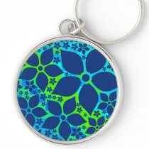 Blue & Lime Sublime! ✿ Bright Floral, Key Chains