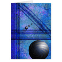 Blue Line Pattern Greeting Cards