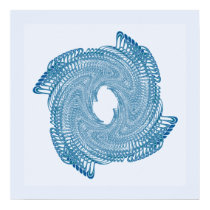 Blue Line Structure Generative Art Print posters