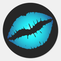 Blue Lips Stickers