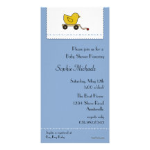 Blue Little Ducky Baby Shower Invitation Photo Greeting Card