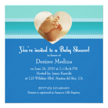 Blue Little Feet Baby Shower for Baby Boy Custom Announcements