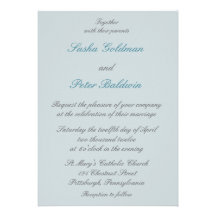 Blue Lotus Floral Wedding Invitation