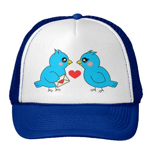 Blue Love Birds Mesh Hat