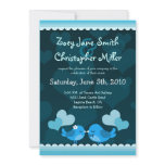 Blue Love Birds Wedding 5x7 Portrait Invitation