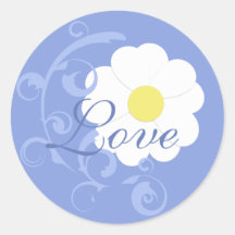 Blue Love Daisy Sticker