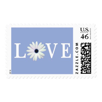 Blue Love Postage Stamps by PMCustomWeddings