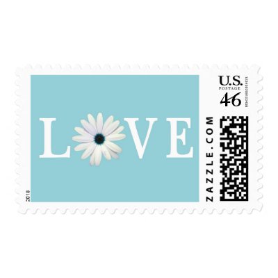 Blue Love Postage Stamps by PMCustomWeddings