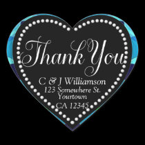 Blue Love Thank You Heart stickers
