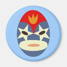 Blue Lucha Libre Mask Fridge Magnets