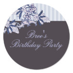 Blue Lush Floral Envelope Sticker