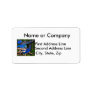 Blue macaw parrots fighting photograph picture custom address label