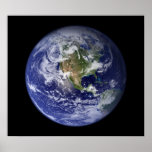 Blue Marble West View of Earth Poster