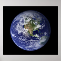 Blue Marble West View of Earth Poster