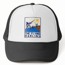 blue marlin fish jumping mesh hats