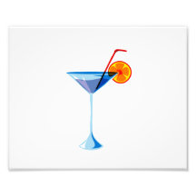 Blue martini glass red straw orange graphic.png photo print