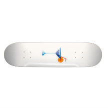 Blue martini glass red straw orange graphic.png skateboards