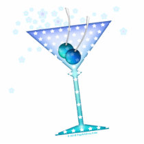 BLUE MARTINI Sculpture, Pin, Ornament
