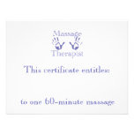 Blue Massage Hands Gift Certificate Custom Announcement