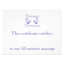 Blue Massage Hands Gift Certificate Custom Announcement