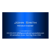 Blue Metal Petroleum Engineer Business Card