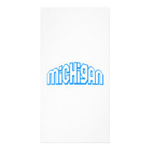 Blue Michigan Customized Photo Card