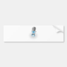blue microphone illustration bumper sticker