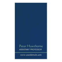 Blue Minimalist Minimal Plain Professional Design Business Cards