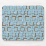 Blue mod retro pattern mousepad