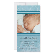 Blue Mod Style New Baby Photo Card