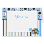 Blue Mod Turtle Trendy Blue dot Note Cards