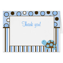 Blue Mod Turtle Trendy Blue dot Note Cards