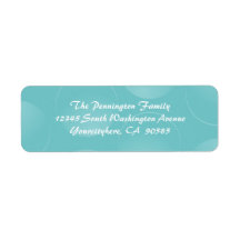 Blue modern bubbles return address envelope labels