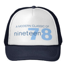 Blue modern classic age / birth year hat
