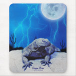 Blue Monitor Lizard Dragon Reptile Art Mousepad