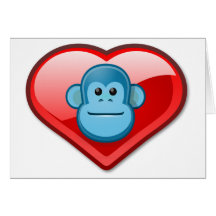 Blue Monkey Love Card