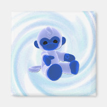 Blue Monkey (swirl) Refrigerator Magnets