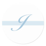 Blue Monogram J Round Sticker